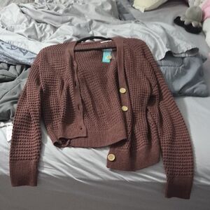 Maurices Chocolate Brown Button-Up Cardigan